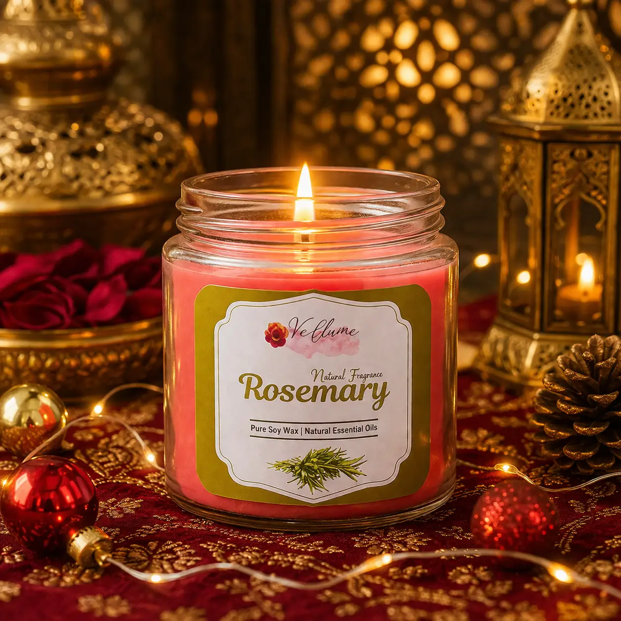 Vedlume Rosemary Essence – Luxury Soy Wax Scented Candle